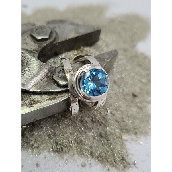 Blue Topaz split band Ring