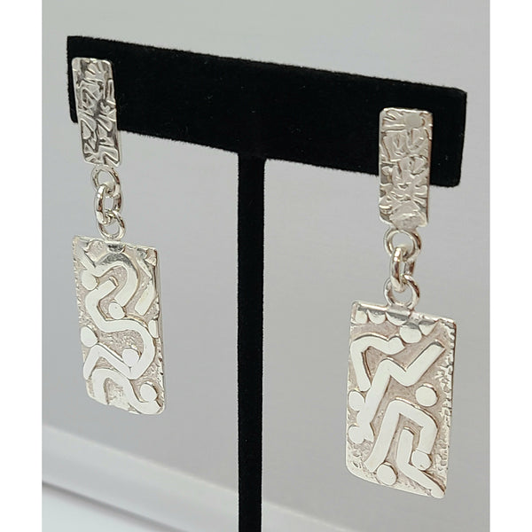 Maze Sterling Silver Earrings